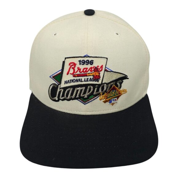 New Era Other - 1996 Atlanta Braves Cap READ BROKEN SNAPBACK National League Champions New Era